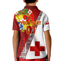 Custom Tonga Rugby Kid Polo Shirt Tongan Go 2023 World Cup LT01 - Polynesian Pride