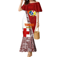 Custom Tonga Rugby Mermaid Dress Tongan Go 2023 World Cup LT01 Women Red - Polynesian Pride