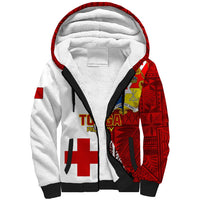 Custom Tonga Rugby Sherpa Hoodie Tongan Go 2023 World Cup LT01 Unisex Red - Polynesian Pride