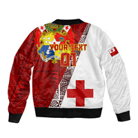Custom Tonga Rugby Sleeve Zip Bomber Jacket Tongan Go 2023 World Cup LT01 - Polynesian Pride