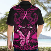 Personalised Pink Out Hawaiian Shirt Breast Cancer Awareness Polynesian Pattern Black Version LT01 - Polynesian Pride