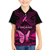 Personalised Pink Out Hawaiian Shirt Breast Cancer Awareness Polynesian Pattern Black Version LT01 - Polynesian Pride