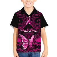 Personalised Pink Out Hawaiian Shirt Breast Cancer Awareness Polynesian Pattern Black Version LT01 - Polynesian Pride