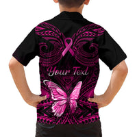 Personalised Pink Out Hawaiian Shirt Breast Cancer Awareness Polynesian Pattern Black Version LT01 - Polynesian Pride