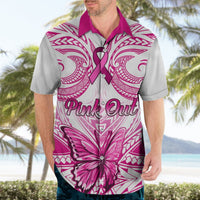 Personalised Pink Out Hawaiian Shirt Breast Cancer Awareness Polynesian Pattern White Version LT01 - Polynesian Pride