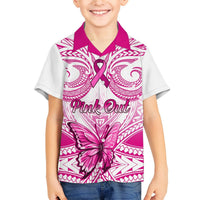 Personalised Pink Out Hawaiian Shirt Breast Cancer Awareness Polynesian Pattern White Version LT01 - Polynesian Pride