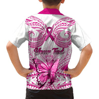 Personalised Pink Out Hawaiian Shirt Breast Cancer Awareness Polynesian Pattern White Version LT01 - Polynesian Pride