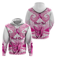 Personalised Pink Out Hoodie Breast Cancer Awareness Polynesian Pattern White Version LT01 - Polynesian Pride