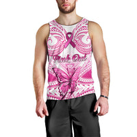 Personalised Pink Out Men Tank Top Breast Cancer Awareness Polynesian Pattern White Version LT01 - Polynesian Pride