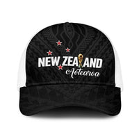 Football New Zealand Baseball Net Cap Aotearoa United Black Version LT01 One Size White Black - Polynesian Pride