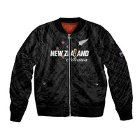 Custom Football New Zealand Bomber Jacket Aotearoa United Black Version - Polynesian Pride
