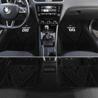 Custom Football New Zealand Car Mats Aotearoa United Black Version - Polynesian Pride
