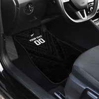 Custom Football New Zealand Car Mats Aotearoa United Black Version - Polynesian Pride