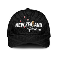 Football New Zealand Classic Cap Aotearoa United Black Version LT01 Universal Fit Black - Polynesian Pride