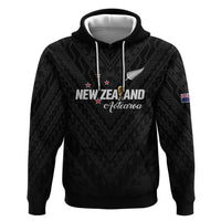Custom Football New Zealand Hoodie Aotearoa United Black Version - Polynesian Pride