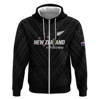 Custom Football New Zealand Hoodie Aotearoa United Black Version - Polynesian Pride