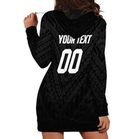 Custom Football New Zealand Hoodie Dress Aotearoa United Black Version - Polynesian Pride