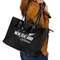 Football New Zealand Leather Tote Bag Aotearoa United Black Version - Polynesian Pride