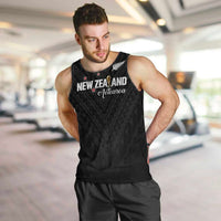 Custom Football New Zealand Men Tank Top Aotearoa United Black Version - Polynesian Pride