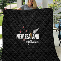Football New Zealand Quilt Aotearoa United Black Version - Polynesian Pride