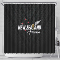 Football New Zealand Shower Curtain Aotearoa United Black Version - Polynesian Pride