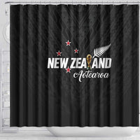 Football New Zealand Shower Curtain Aotearoa United Black Version - Polynesian Pride