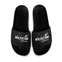 Football New Zealand Slide Sandals Aotearoa United Black Version - Polynesian Pride