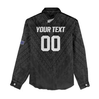 Custom Football New Zealand Women Casual Shirt Aotearoa United Black Version - Polynesian Pride