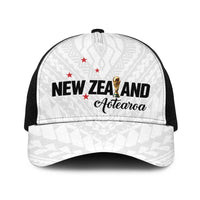 Football New Zealand Baseball Net Cap Aotearoa United White Version LT01 One Size Black White - Polynesian Pride