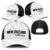 Football New Zealand Baseball Net Cap Aotearoa United White Version LT01 - Polynesian Pride