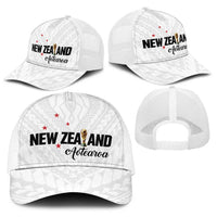 Football New Zealand Baseball Net Cap Aotearoa United White Version LT01 - Polynesian Pride