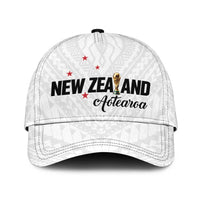 Football New Zealand Classic Cap Aotearoa United White Version LT01 Universal Fit White - Polynesian Pride