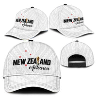 Football New Zealand Classic Cap Aotearoa United White Version LT01 - Polynesian Pride