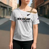 Custom Football New Zealand Cross Shoulder Shirt Aotearoa United White Version - Polynesian Pride
