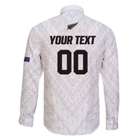 Custom Football New Zealand Family Matching Puletasi and Hawaiian Shirt Aotearoa United White Version - Polynesian Pride