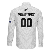 Custom Football New Zealand Family Matching Short Sleeve Bodycon Dress and Hawaiian Shirt Aotearoa United White Version - Polynesian Pride