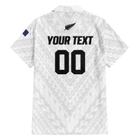 Custom Football New Zealand Family Matching Tank Maxi Dress and Hawaiian Shirt Aotearoa United White Version - Polynesian Pride