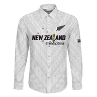 Custom Football New Zealand Family Matching Tank Maxi Dress and Hawaiian Shirt Aotearoa United White Version - Polynesian Pride