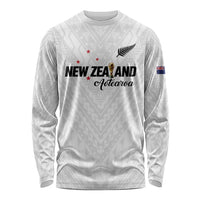Custom Football New Zealand Long Sleeve Shirt Aotearoa United White Version - Polynesian Pride