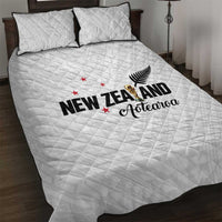 Football New Zealand Quilt Bed Set Aotearoa United White Version - Polynesian Pride