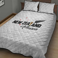 Football New Zealand Quilt Bed Set Aotearoa United White Version - Polynesian Pride