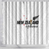 Football New Zealand Shower Curtain Aotearoa United White Version LT01 - Polynesian Pride