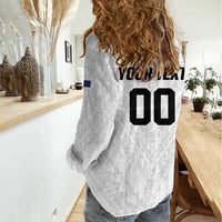 Custom Football New Zealand Women Casual Shirt Aotearoa United White Version - Polynesian Pride