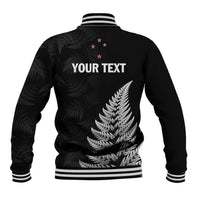 Personalised New Zealand 2025 Archery Baseball Jacket Aotearoa Silver Arrows Black LT01 - Polynesian Pride