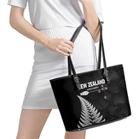 New Zealand 2025 Archery Leather Tote Bag Aotearoa Silver Arrows Black