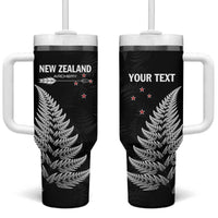 Personalised New Zealand 2025 Archery Tumbler With Handle Aotearoa Silver Arrows Black LT01 One Size: 40 oz Black - Polynesian Pride