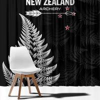 New Zealand 2025 Archery Window Curtain Aotearoa Silver Arrows Black LT01 - Polynesian Pride