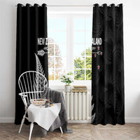 New Zealand 2025 Archery Window Curtain Aotearoa Silver Arrows Black LT01 - Polynesian Pride