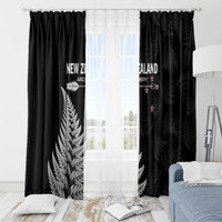 New Zealand 2025 Archery Window Curtain Aotearoa Silver Arrows Black LT01 - Polynesian Pride
