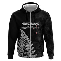 Personalised New Zealand 2025 Archery Zip Hoodie Aotearoa Silver Arrows Black